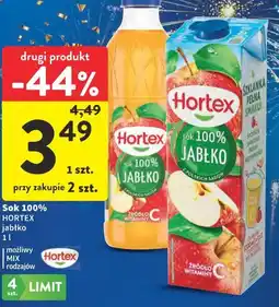 Intermarche Sok 100% Hortex jabłko 1l oferta