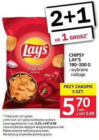 Chipsy Lay's 180-200 g wybrane rodzaje