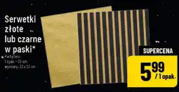 Polomarket Serwetki złote lub czarne w paski PartyDeco oferta