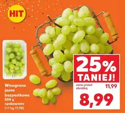 Kaufland Winogrona jasne bezpestkowe opakowanie oferta