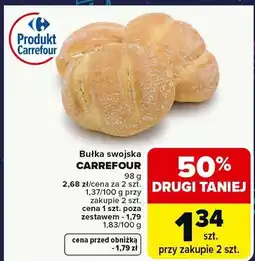Carrefour Bułka swojska Carrefour 98g oferta