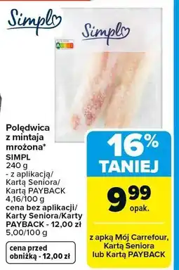 Carrefour Market Polędwica z mintaja mrożona SIMPL oferta