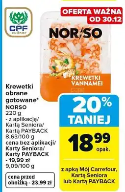 Carrefour Market Krewetki obrane gotowane NORSO oferta