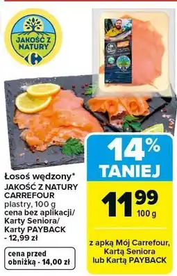 Carrefour Market Łosoś wędzony JAKOŚĆ Z NATURY CARREFOUR plastry oferta