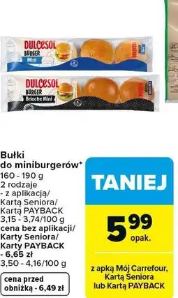 Carrefour Bułki do miniburgerów Dulcesol Burger Mini oferta