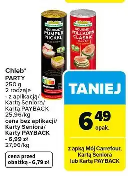 Carrefour Market Chleb PARTY Mestemacher Gourmet Pumpernickel 250g oferta