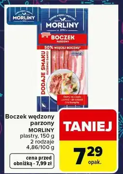 Carrefour Market Boczek wędzony parzony MORLINY plastry 150g oferta