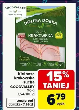 Carrefour Market Kiełbasa krakowska sucha GOODVALLEY oferta