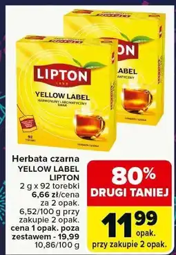 Carrefour Herbata czarna Yellow Label Lipton oferta