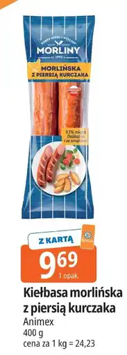 E.Leclerc Kiełbasa morlińska z piersią kurczaka Animex oferta
