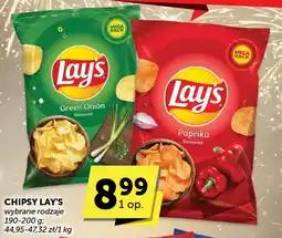 Euro Sklep Chipsy Lay's Green Onion lub Paprika różne rodzaje 140-200 g 44,95-41,52 zł/1 kg oferta
