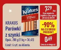 ALDI Parówki Krakus parówki z szynki wieprzowe oferta