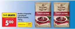 Biedronka Uszka z kapustą i grzybami 750 g 1+1 GRATIS oferta