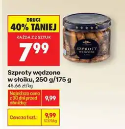 Biedronka Szproty wędzone w słoiku oferta