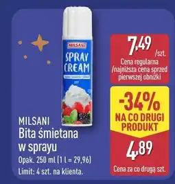 ALDI Bita śmietana w sprayu MILSANI oferta