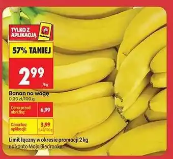 Biedronka Banan na wagę oferta