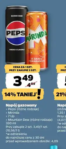 Netto Pepsi Mirinda napój gazowany oferta