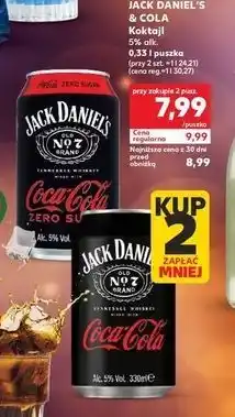 Kaufland JACK DANIEL'S & COLA Koktajl 5% alk. 0,33l puszka oferta