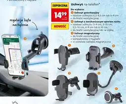 Biedronka Uchwyt na telefon (grawitacyjny, z mechanicznym oporem ruchu, magnetyczny) - różne rodzaje oferta