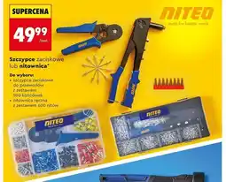 Biedronka Szczypce zaciskowe do przewodów z zestawem 500 końcówek / Nitownica ręczna z zestawem 600 nitów oferta