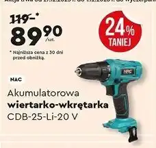 Biedronka Akumulatorowa wiertarko-wkrętarka CDB-25-Li-20 V oferta