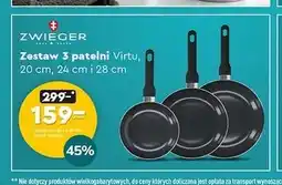 Biedronka Zestaw 3 patelni Virtu, 20 cm, 24 cm i 28 cm oferta