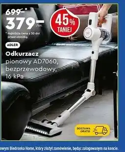 Biedronka Odkurzacz pionowy AD7060, bezprzewodowy, 16 kPa ADLER oferta
