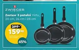 Biedronka Zestaw 3 patelni Virtu, 20 cm, 24 cm i 28 cm oferta