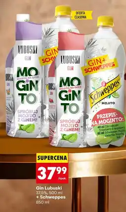 Biedronka Gin Lubuski 37.5%, 500 ml + Schweppes 850 ml zestaw oferta