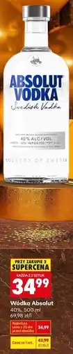 Biedronka Wódka Absolut 40%, 500 ml oferta