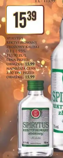Dino Spirytus Rektyfikowany Zbożowy Kaliski 0,1 L 95% oferta