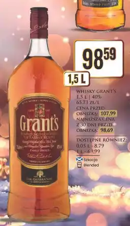 Dino Whisky Grant's 1,5 l 40% oferta