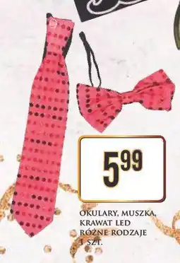 Dino Okulary, muszka, krawat LED różne rodzaje 1 szt oferta