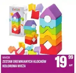 TomiMarkt Maksik zestaw drewnianych klocków kolorowa wieża oferta
