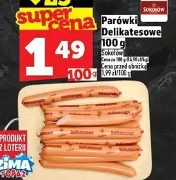 Topaz Parówki delikatesowe Sokołów 100g oferta