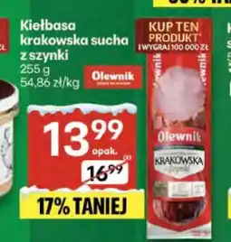 Delikatesy Centrum Kiełbasa krakowska sucha z szynki (Olewnik) oferta