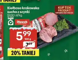 Delikatesy Centrum Kiełbasa krakowska sucha z szynki (100g, Olewnik) oferta