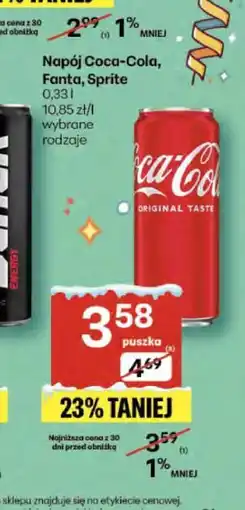 Delikatesy Centrum Napój Coca-Cola, Fanta, Sprite 0,33l oferta
