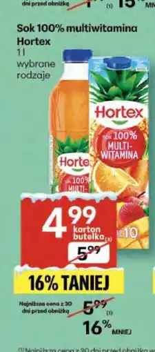 Delikatesy Centrum Sok 100% multiwitamina Hortex 1l oferta