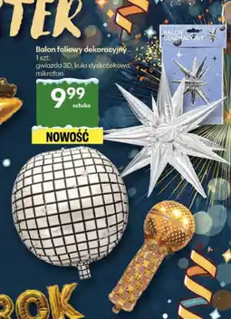 Delikatesy Centrum Balon foliowy dekoracyjny (gwiazda 3D, kula dyskotekowa, mikrofon) oferta
