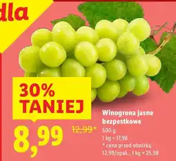 Lidl Winogrona jasne bezpestkowe oferta
