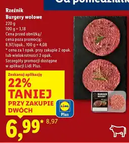 Lidl Burgery wołowe Rzeźnik oferta
