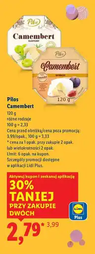 Lidl Ser Camembert Pilos różne rodzaje oferta