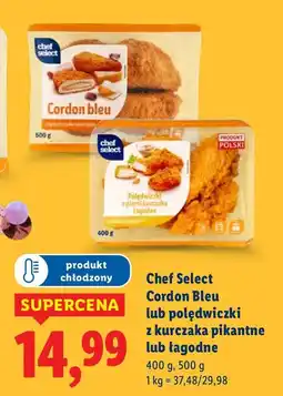 Lidl Cordon Bleu lub polędwiczki z kurczaka pikantne lub łagodne Chef Select oferta