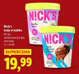 Lidl Lody w kubku vanilla bean & triple chocolate Nick's oferta
