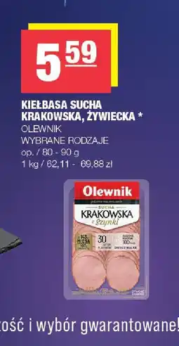Spar Kiełbasa sucha Krakowska, Żywiecka Olewnik wybrane rodzaje oferta