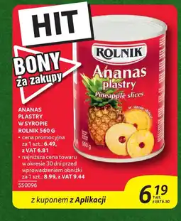 Selgros Ananas plastry w syropie rolnik oferta