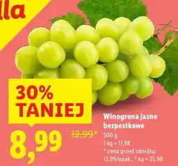 Lidl Winogrona jasne bezpestkowe (500g) oferta