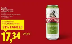 Lidl Piwo Kasztelan Niepasteryzowane 6x500ml oferta