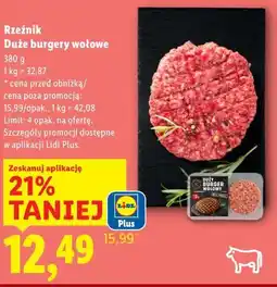 Lidl Duże burgery wołowe oferta
